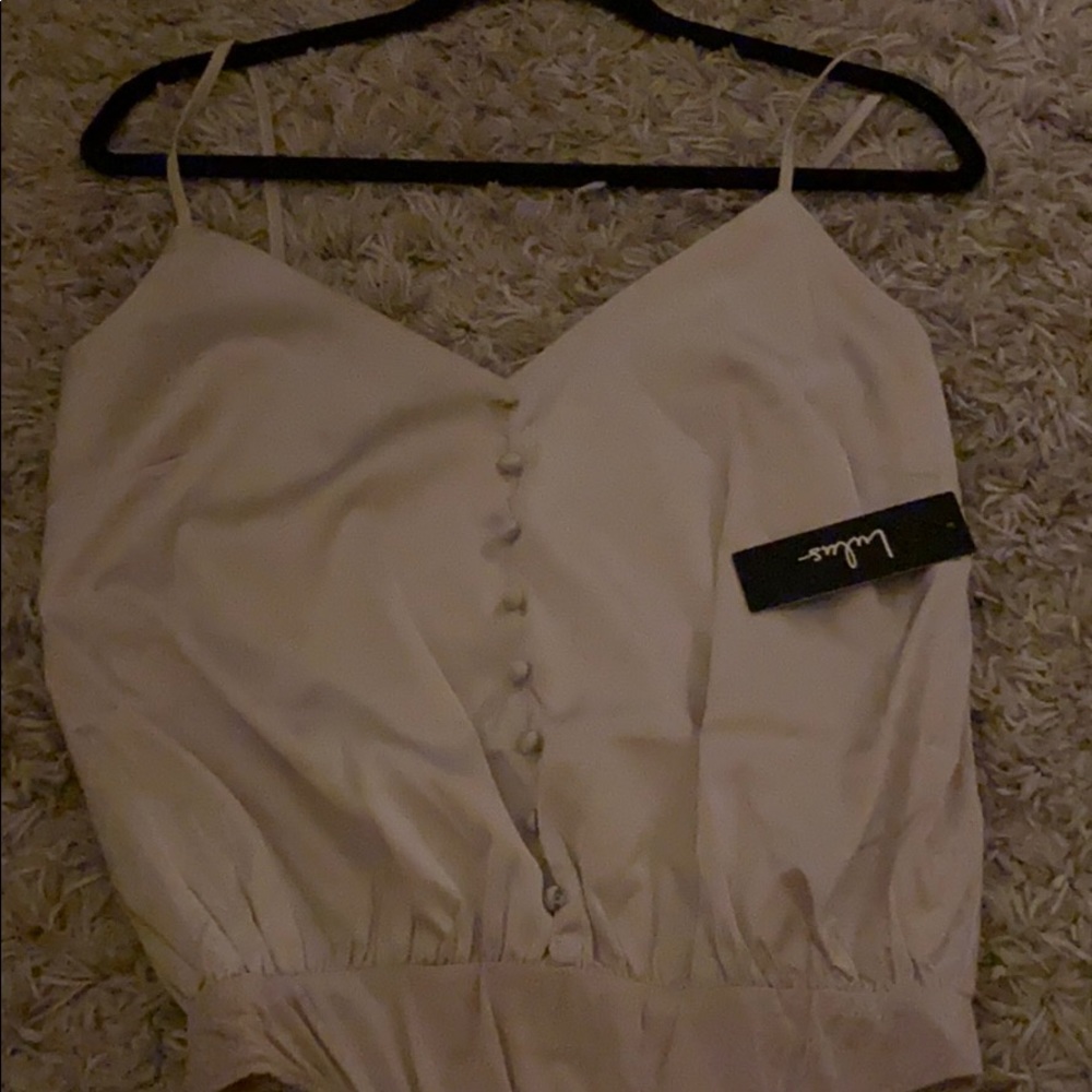 Lulus Blush silk bodysuit